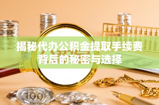 宁夏揭秘代办公积金提取手续费背后的秘密与选择