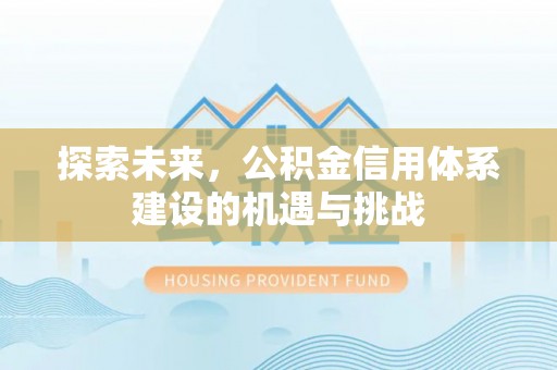 宁夏探索未来，公积金信用体系建设的机遇与挑战